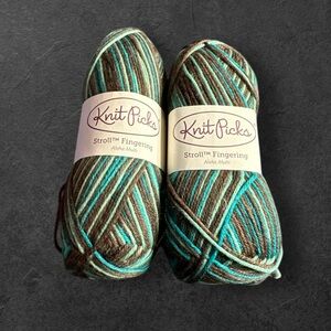 Knit picks stroll fingering Aloha multi lot of 2 merino wool, nylon #13690